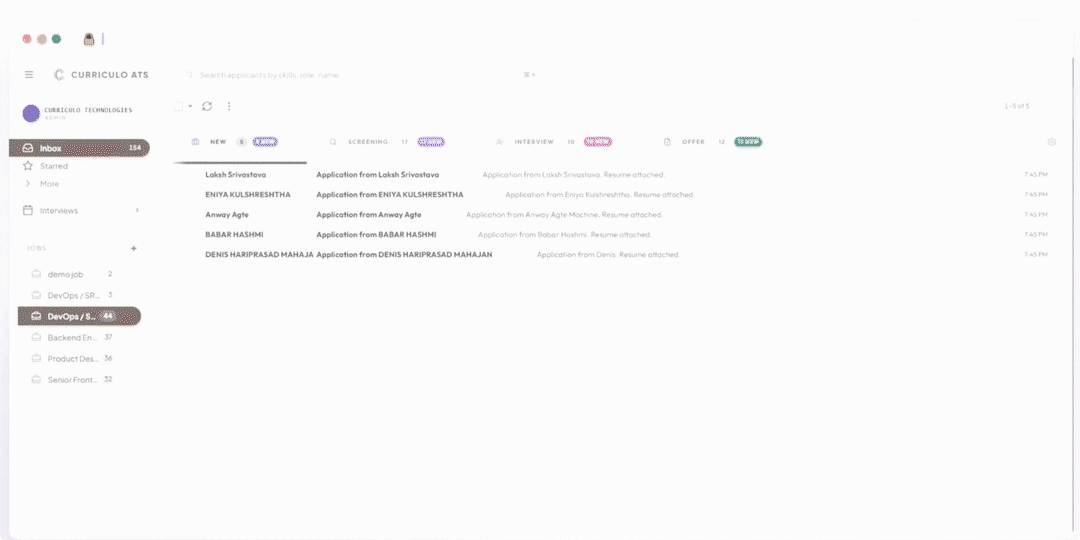 CurriculoATS product demo